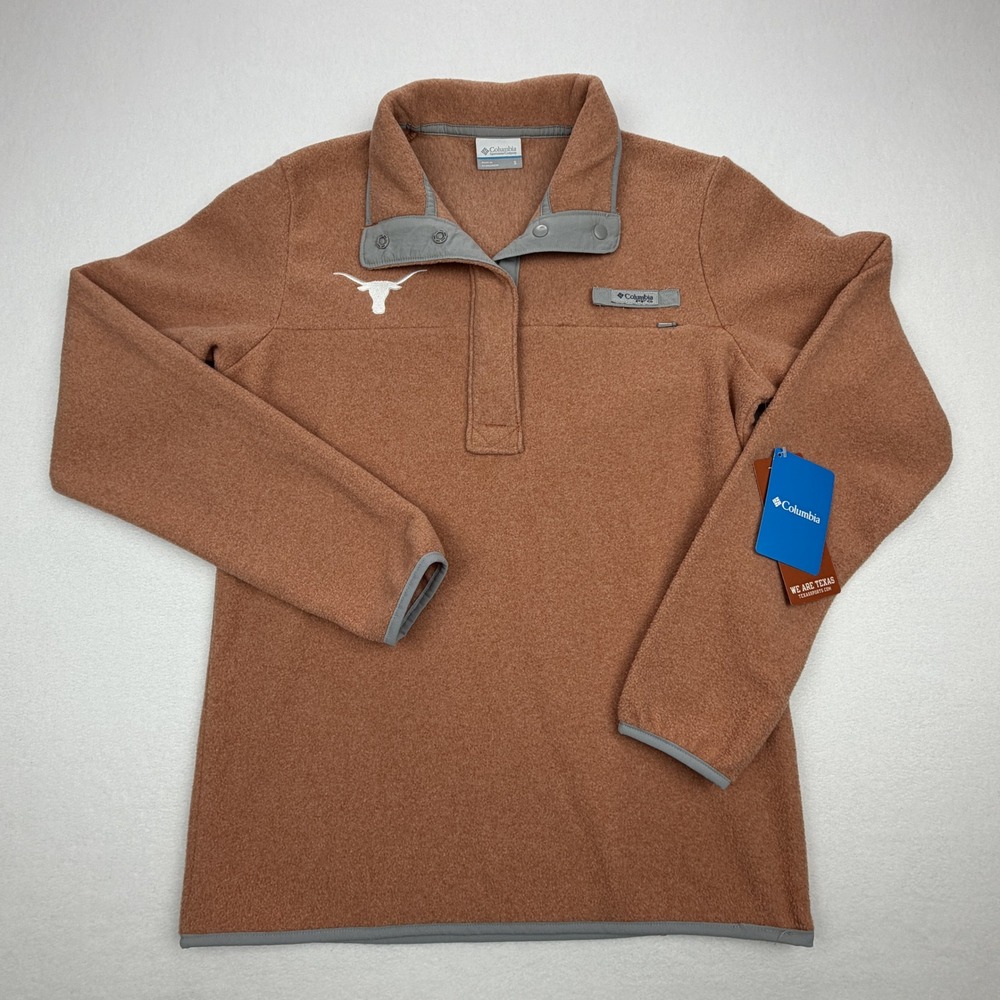 Columbia PFG Harborside Fleece HZ Texas Longhorns Pullover Mens Small NEW w/ Tag